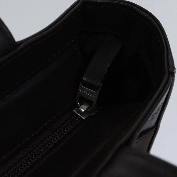 BURBERRY Hand Bag Nylon Leather Brown Silver Auth - Picture 12 of 16